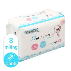Băng vệ sinh ban đêm Uucare Young Girl kháng khuẩn 8 miếng 32cm