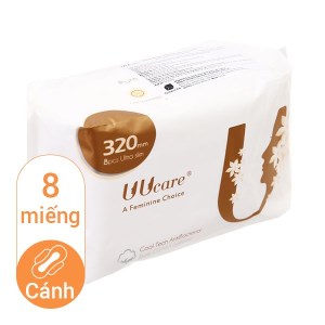 Băng vệ sinh ban đêm Uucare Cool Tech kháng khuẩn 8 miếng 32cm