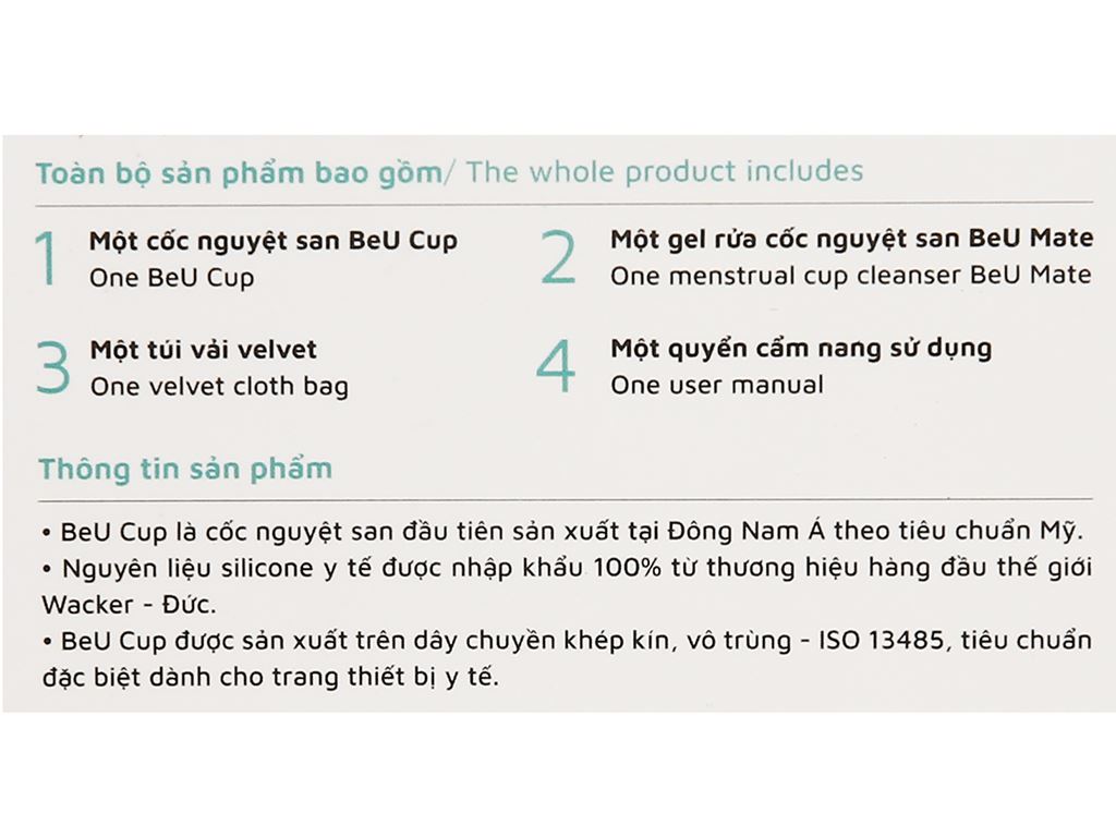 Cốc nguyệt san Beucup siêu mềm 12