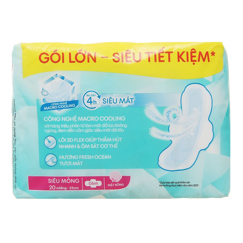 Băng vệ sinh ban ngày Kotex Maxcool siêu mỏng có cánh 20 miếng 2