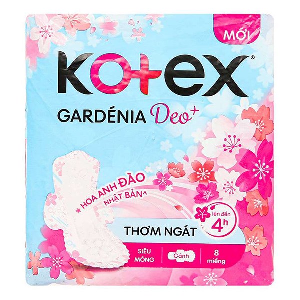 Băng Vệ Sinh Ban Ngày Kotex Gardénia Siêu Mỏng Có Cánh 8 Miếng