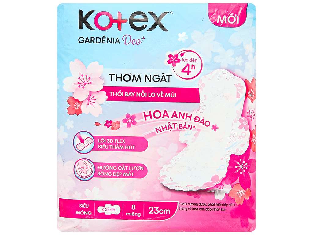 Băng vệ sinh Kotex Gardenia siêu mỏng có cánh 8 miếng 3