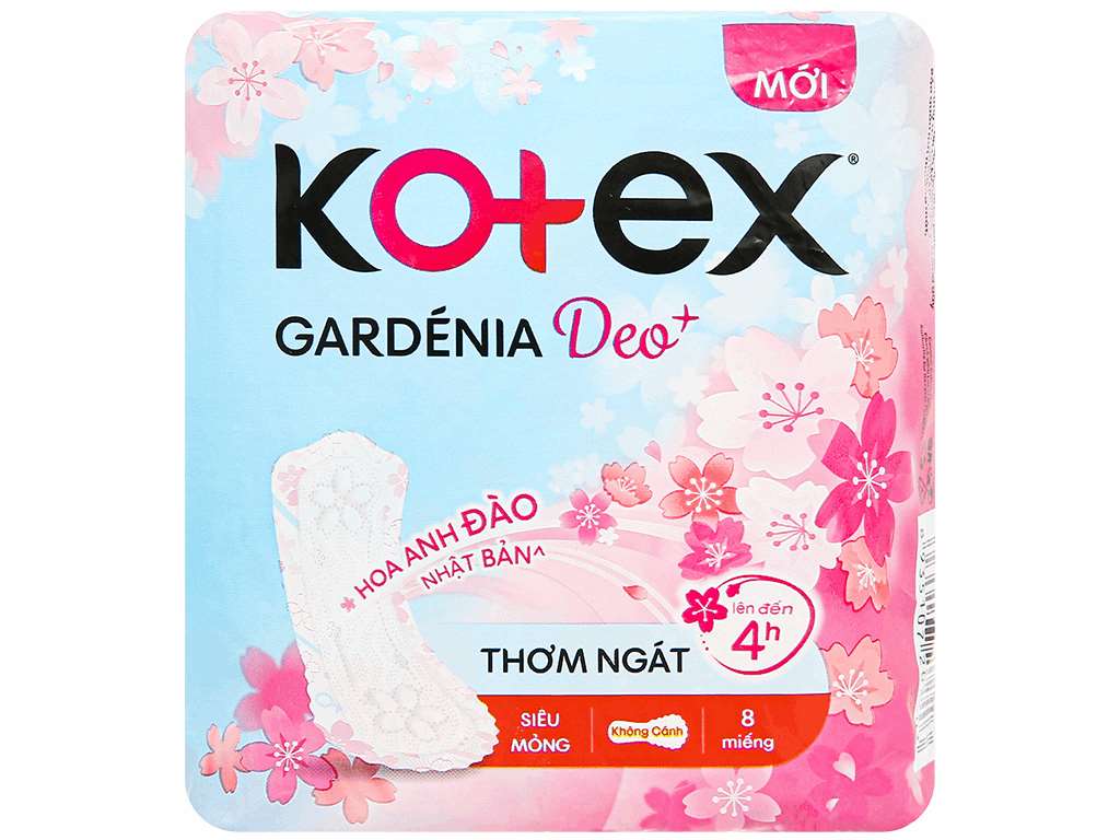 Băng vệ sinh Kotex Gardenia siêu mỏng không cánh 8 miếng 23cm 1