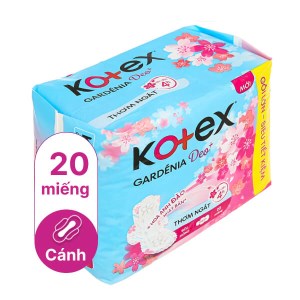 Băng vệ sinh Kotex Gardenia siêu mỏng có cánh 20 miếng 23cm