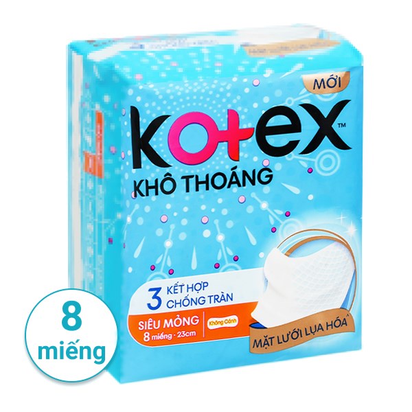 Băng vệ sinh kotex khô thoáng không cánh 8 miếng