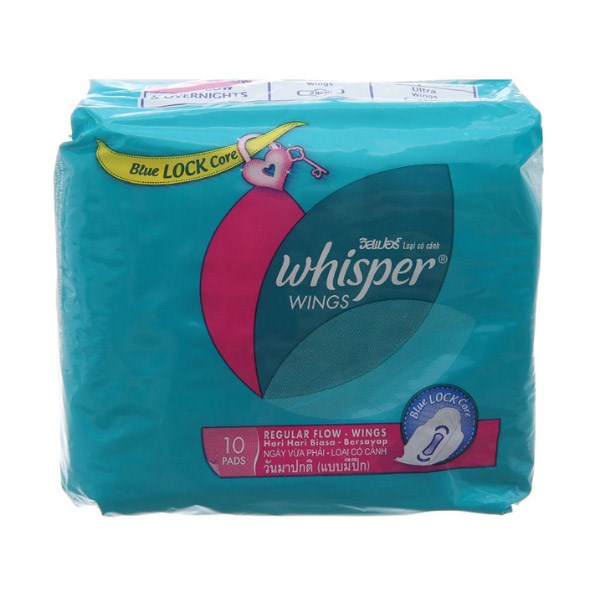 Băng vệ sinh ban ngày Whisper Regular Flow Wings chống tràn có cánh 10 miếng - AVAKids.com