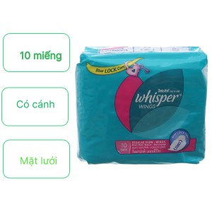 Băng vệ sinh Whisper Dòng Cơ Bản Mặt Lưới có cánh cho ngày thường 10 miếng 23cm