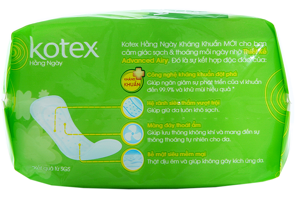 BVS hàng ngày Kotex không cánh kháng khuẩn 40 miếng