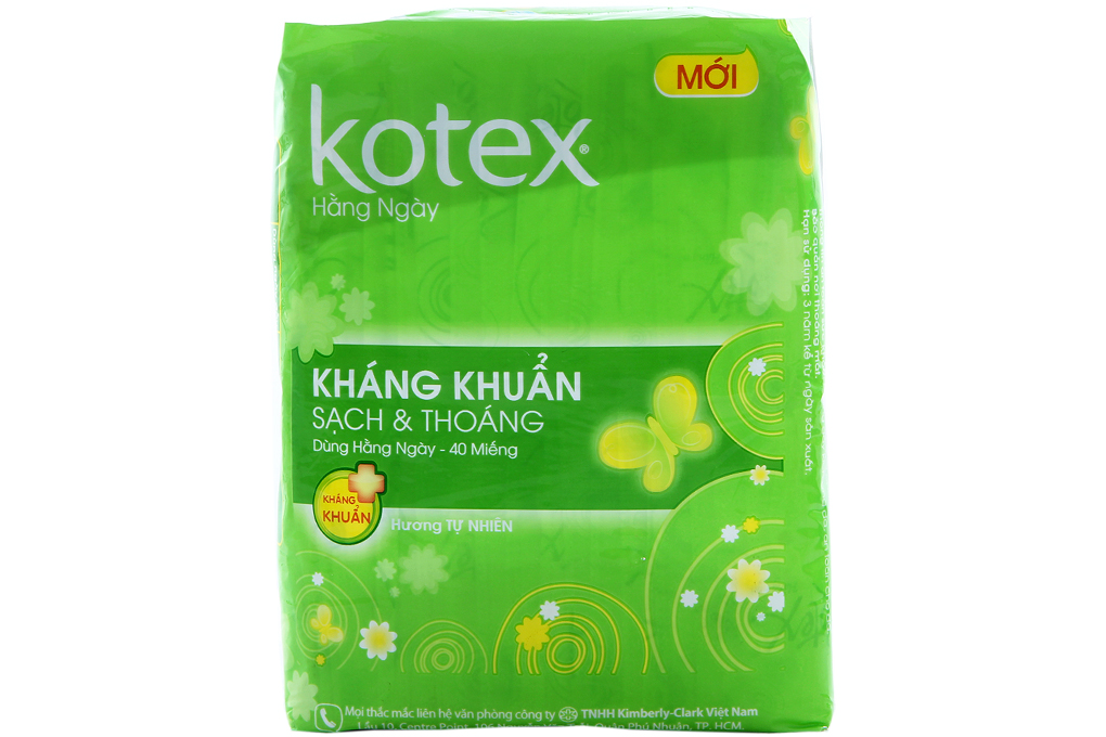 BVS hàng ngày Kotex không cánh kháng khuẩn 40 miếng