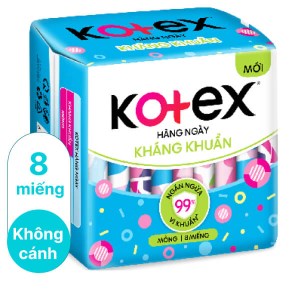 Băng vệ sinh hàng ngày Kotex siêu mềm kháng khuẩn 8 miếng