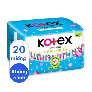 Băng vệ sinh hàng ngày Kotex siêu mềm kháng khuẩn 20 miếng