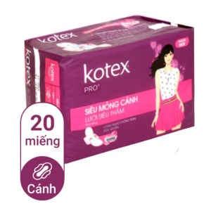 Băng vệ sinh Kotex Pro siêu mỏng cánh 20 miếng