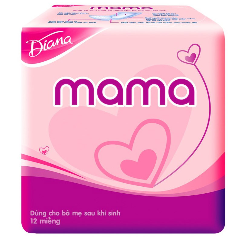 Băng vệ sinh ban ngày Diana Mama cho mẹ sau sinh không cánh 12 miếng-1