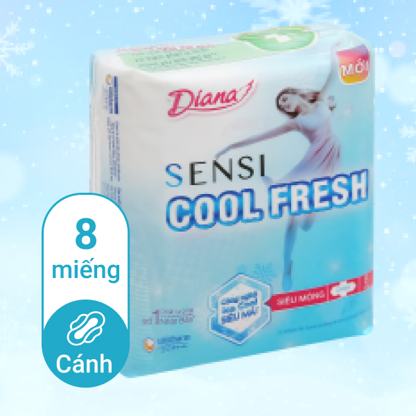Băng Vệ Sinh Diana Siêu Thấm Cool Fresh - Không Cánh (8 miếng)