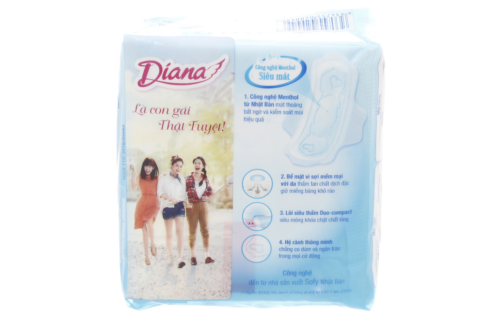 BVS Diana Sensi Cool Fresh siêu mỏng cánh 8 miếng