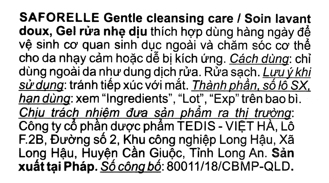 Dung dịch vệ sinh phụ nữ Saforelle Soin Lavant Doux Apaisant cho da nhạy cảm chai 100ml - 19