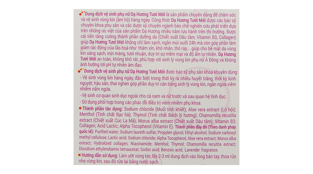 Dung dịch vệ sinh phụ nữ Dạ Hương hương lavender