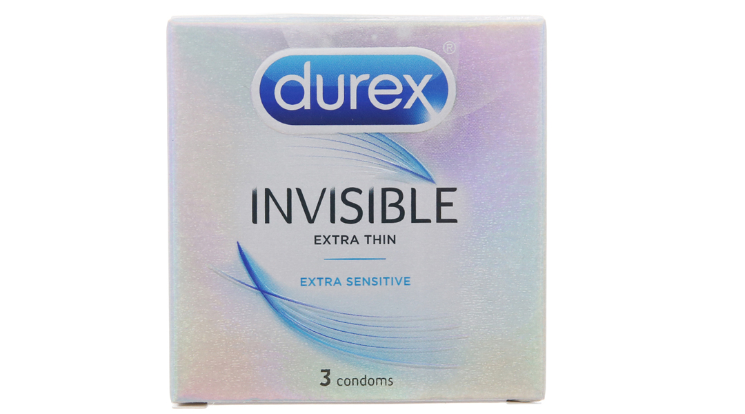 Hộp 3 cái bao cao su Durex Invisible 52 mm