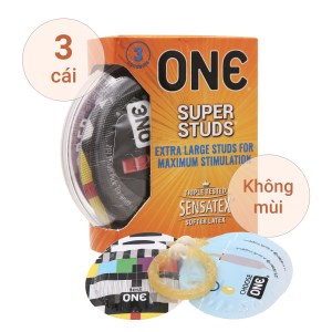 Hộp 3 cái bao cao su One Super Studs 53mm