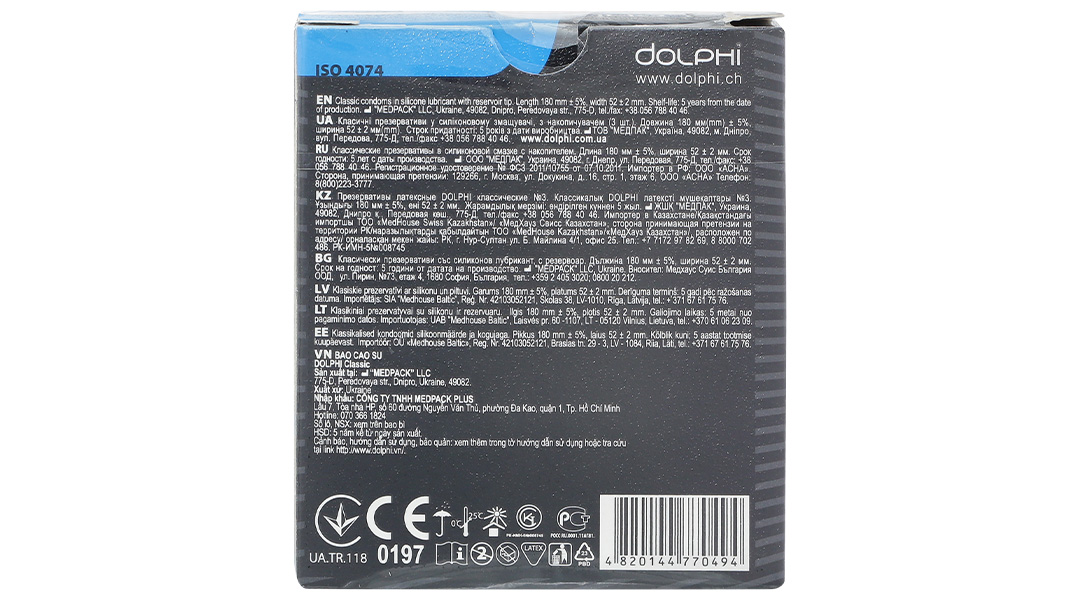 Bao cao su Dolphi classic vừa khít, thoải mái 52mm