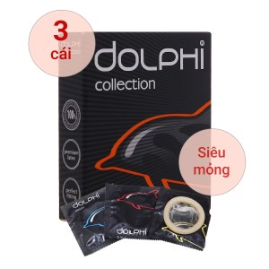 Hộp 3 cái bao cao su Dolphi collection 52mm