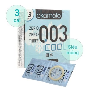 Hộp 3 cái bao cao su Okamoto Dot De Cool Cool 52mm