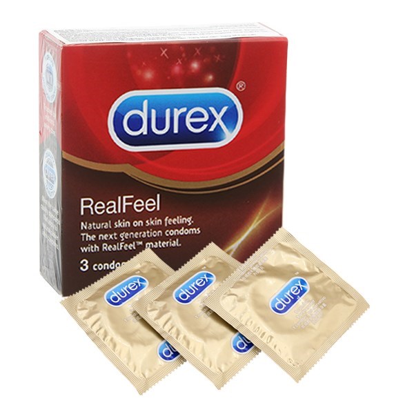 Bao Cao Su Durex Realfeel 56Mm Hộp 3 Cái