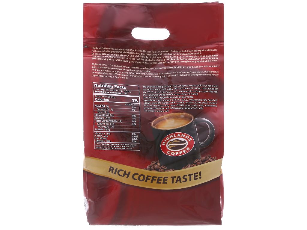 Cà phê sữa Highlands 3 in 1 850g 5