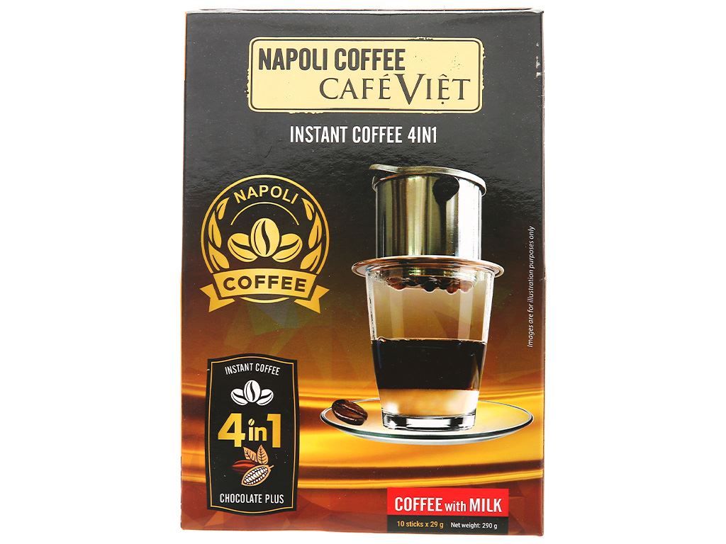 Cà phê sữa hòa tan Napoli Coffee Café Việt 4 in 1 290g 4