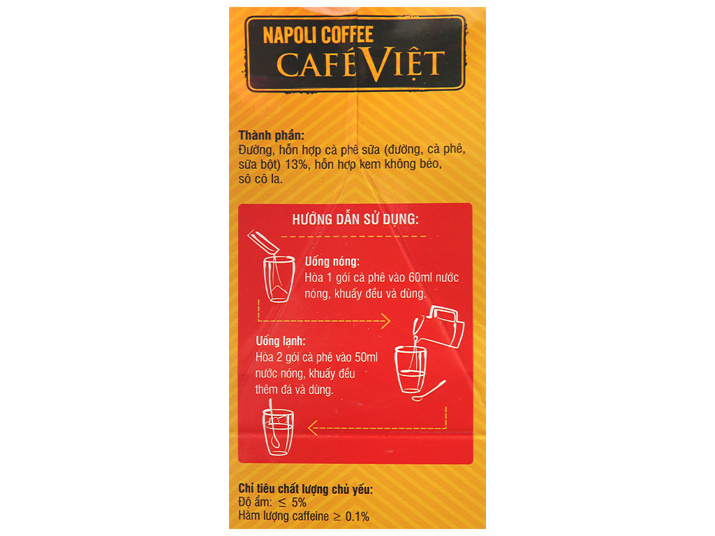 Cà phê sữa hòa tan Napoli Coffee Café Việt 4 in 1 290g 8
