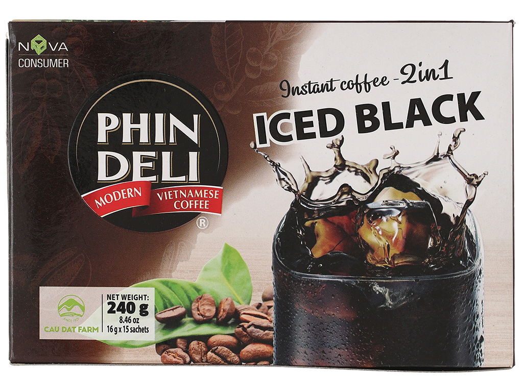 Cà phê đen đá hòa tan Phindeli 2 in 1 240g 5