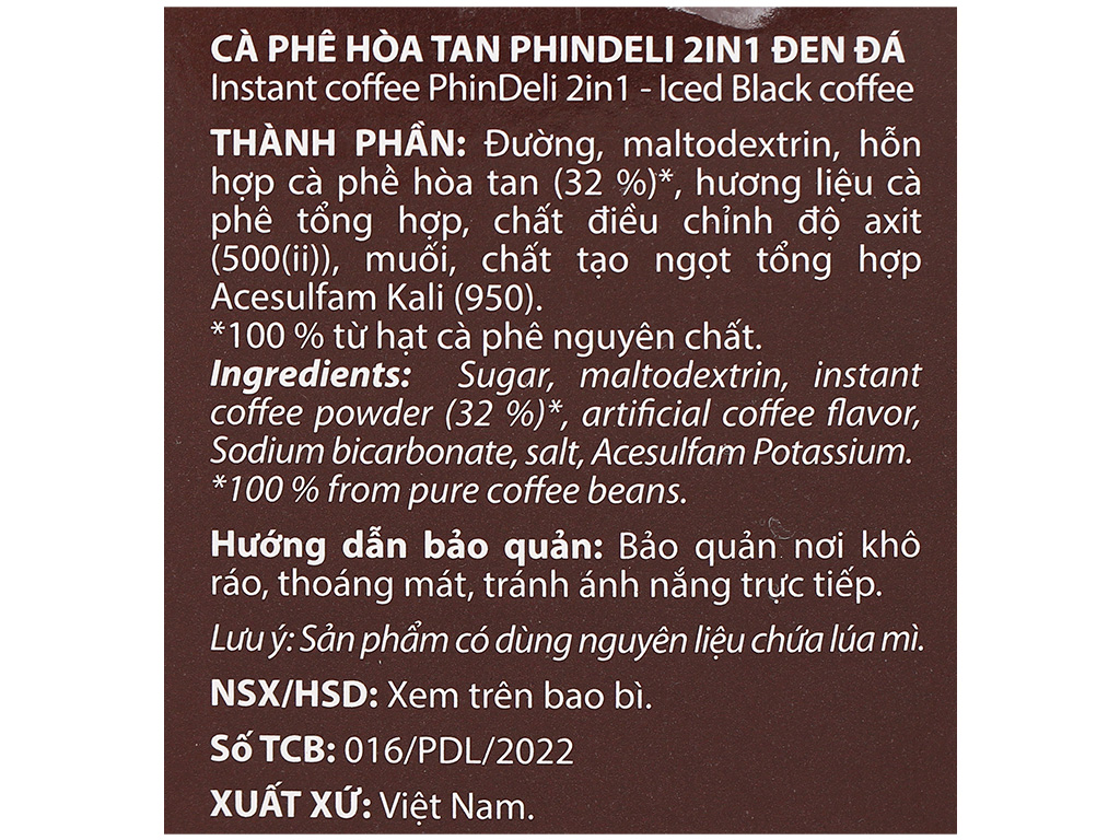 Cà phê đen đá hòa tan Phindeli 2 in 1 240g 7