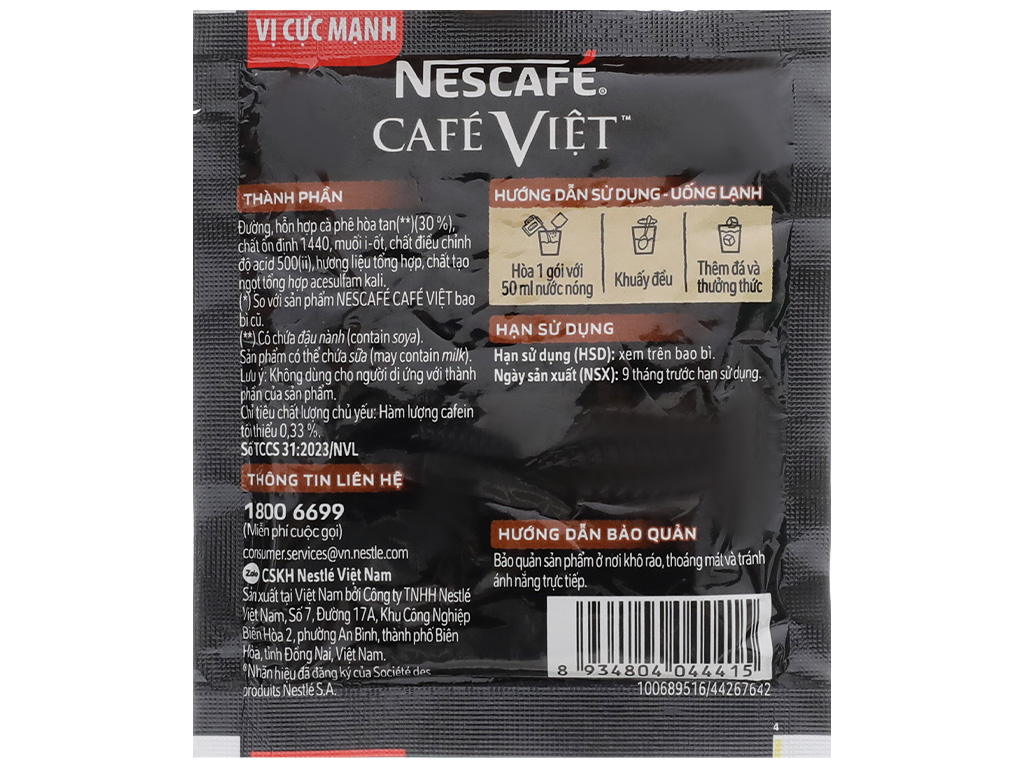 Dây 10 gói cà phê đen đá NesCafé Café Việt | Bách Hoá XANH