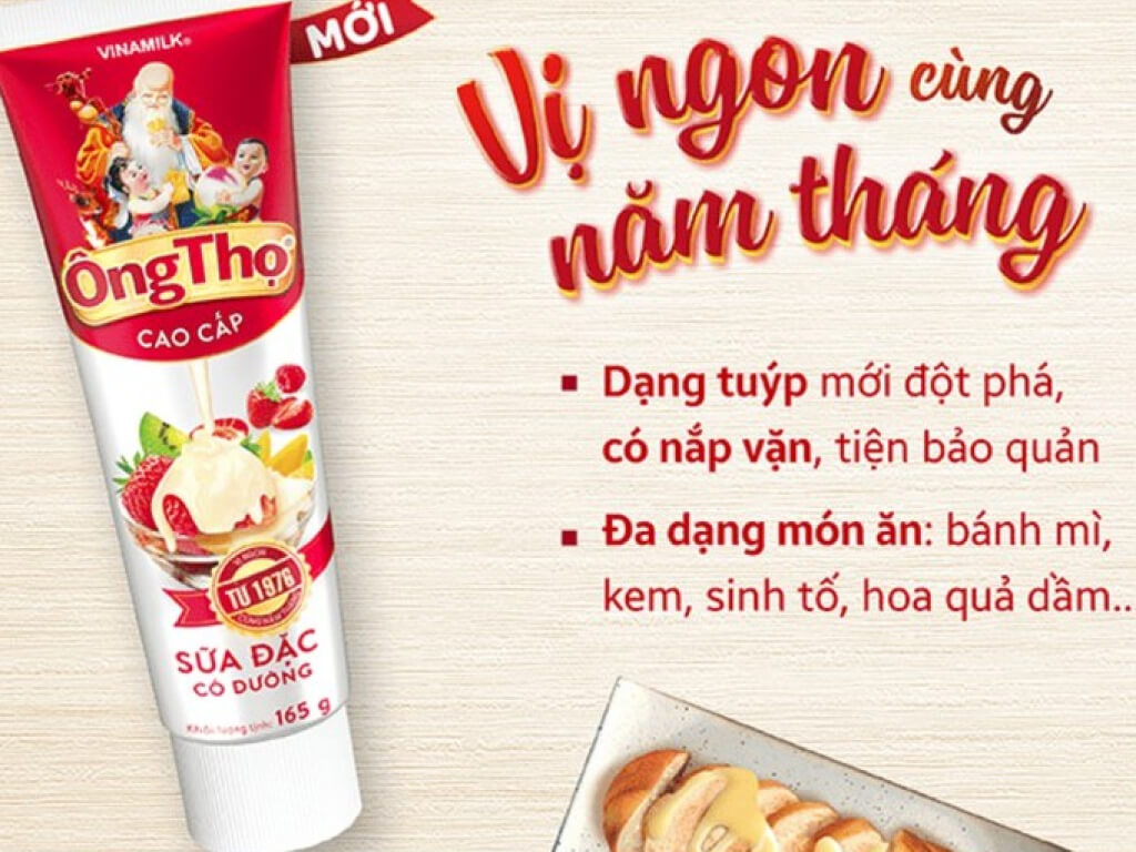 Sữa đặc có đường Ông Thọ Đỏ tuýp 165g 1