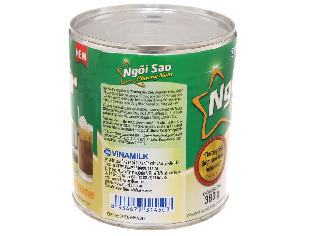 Kem đặc Co đường Ngoi Sao Phương Nam Xanh La Lon 380g