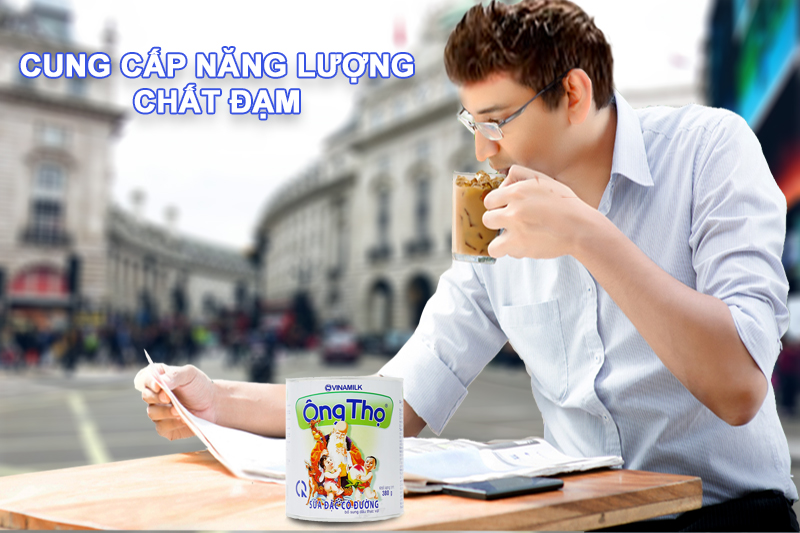 Sữa đặc có đường Ông Thọ Trắng nhãn xanh lon 380g 1