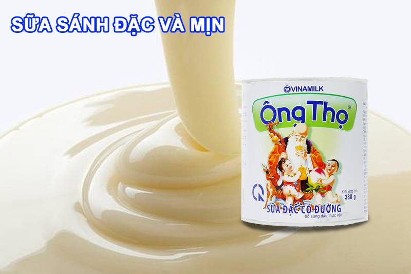 Sữa đặc có đường Ông Thọ Trắng nhãn xanh lon 380g 2