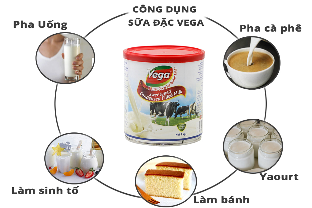 Sữa đặc Vega có đường lon 1kg