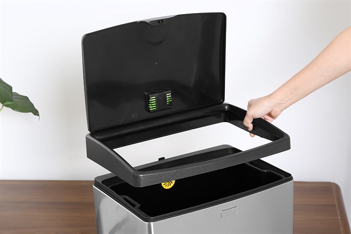 Thùng rác inox 40 lít Fitis STL2-901 Màu Inox