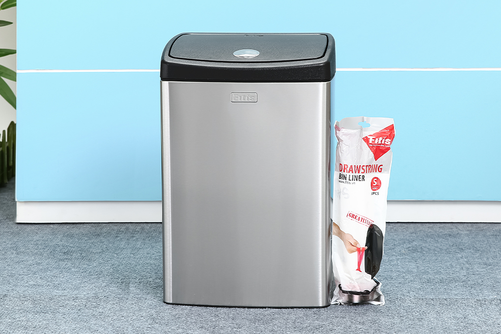 Thùng rác inox 15 lít Fitis STS1-901 Màu Bạc Inox