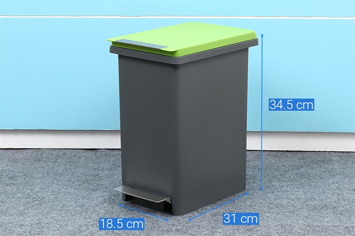 Thùng rác nhựa 10 lít Fitis PPS1-904 Màu Đen - Xanh lá