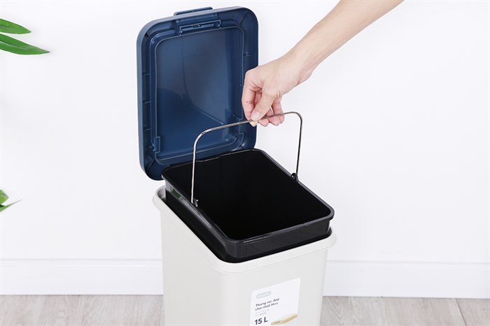 Thùng rác nhựa 15 lít Hiro Inochi HIN.RACN.R015 Màu Xám nhạt