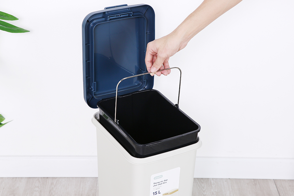 Thùng rác nhựa 15 lít Hiro Inochi HIN.RACN.R015 Màu Xám nhạt