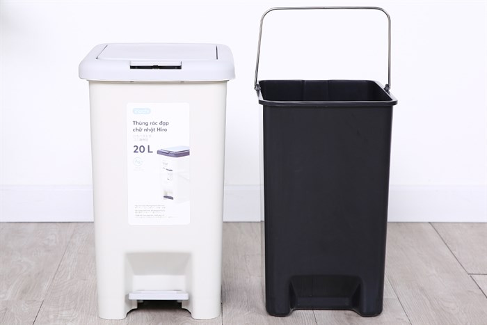 Thùng rác nhựa 20 lít Hiro Inochi HIN.RACN.0020 Màu Xám nhạt