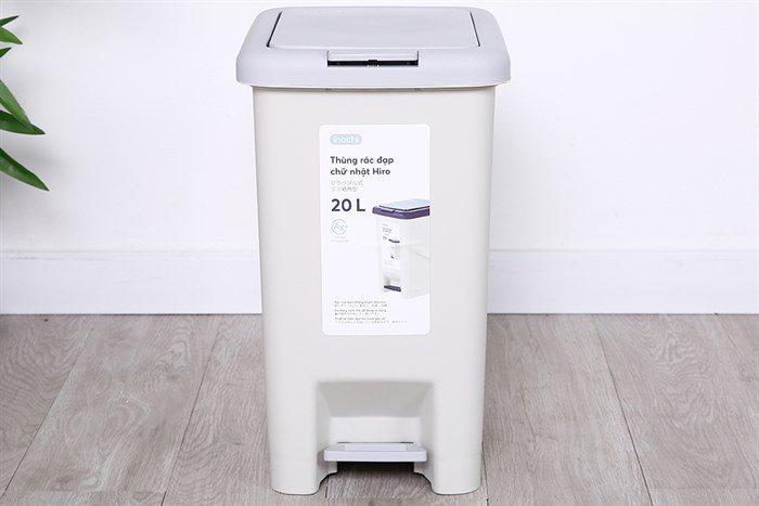 Thùng rác nhựa 20 lít Hiro Inochi HIN.RACN.0020 Màu Xám nhạt