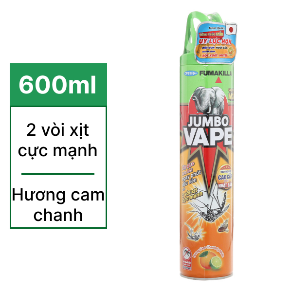 Xịt muỗi Jumbo F10 cam chanh 600ml