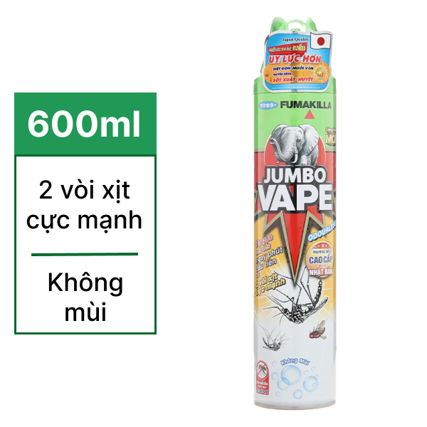 Xịt muỗi Jumbo F7 Vape không mùi 600ml