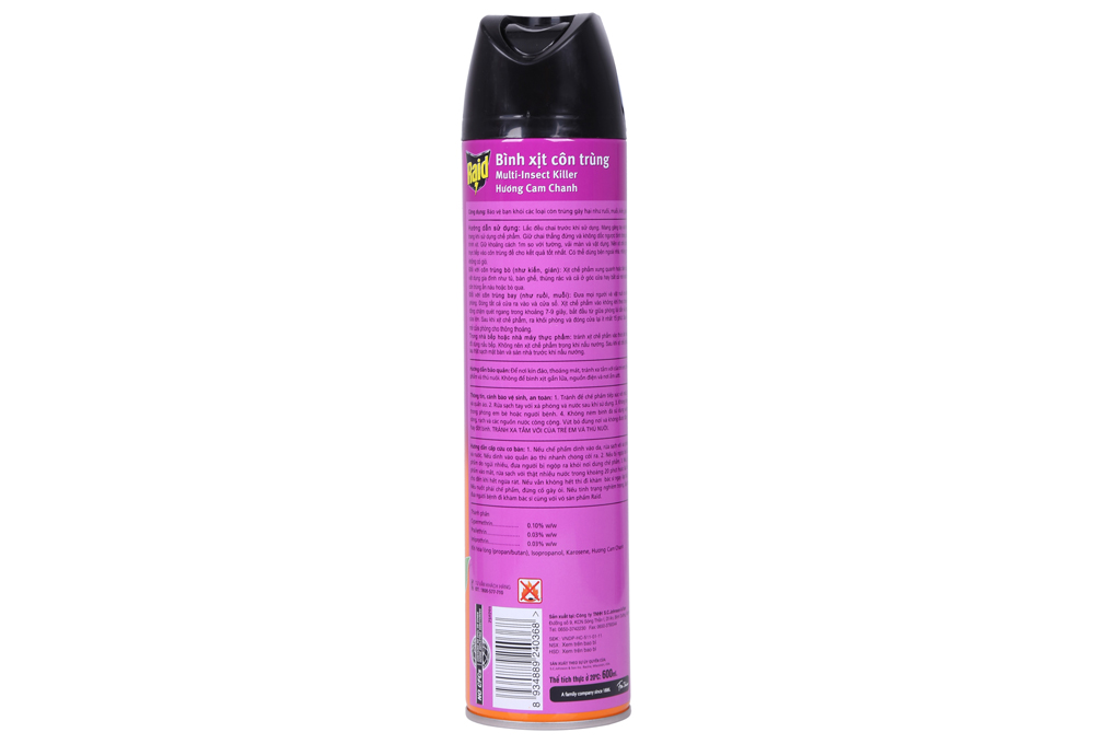 Bình xịt côn trùng Raid hương Cam Chanh 600ml