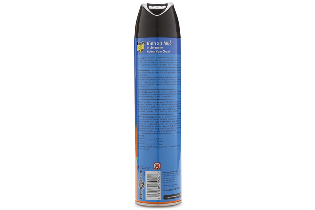Bình xịt muỗi Raid hương Cam Chanh 600ml