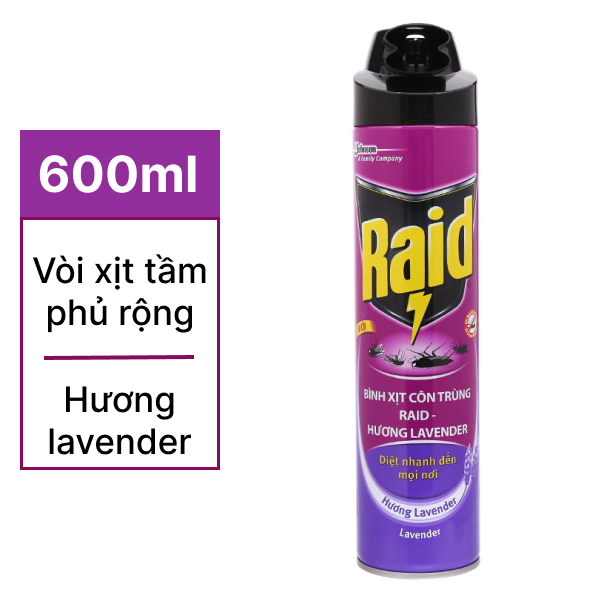 Xịt côn trùng Raid lavender 600ml